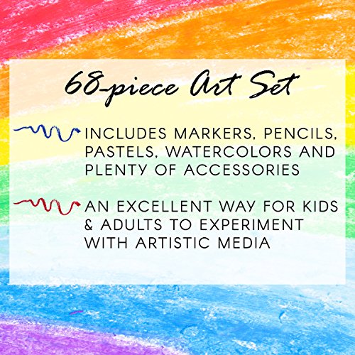 Darice 80-Piece Art Set – Art Supplies for Drawing, Painting and More in a Plastic Case - Makes a Great Gift for Children and Adults