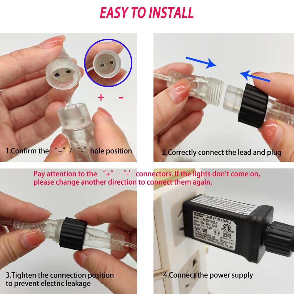 Kwaiffeo Christmas Lights Outdoor, 8 Tubes Meteor Shower Lights LED Snow Falling Icicle Cascading Lights for Xmas Tree Wedding Decoration Party, UL Plug, White