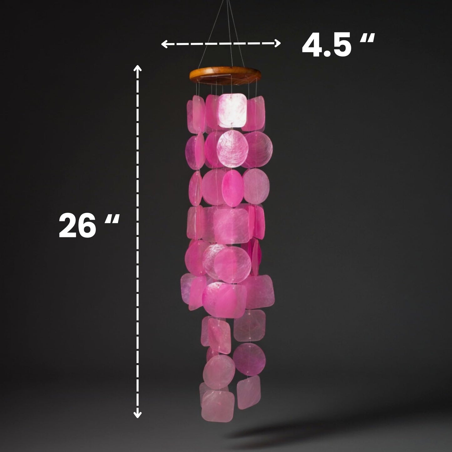 Solange & Frances Pink Capiz Shells Wind Chimes. Spring Decor Wind Chimes for Outside Garden Decor. Unique Birthday Gifts for Women, Gift for Women Ideas