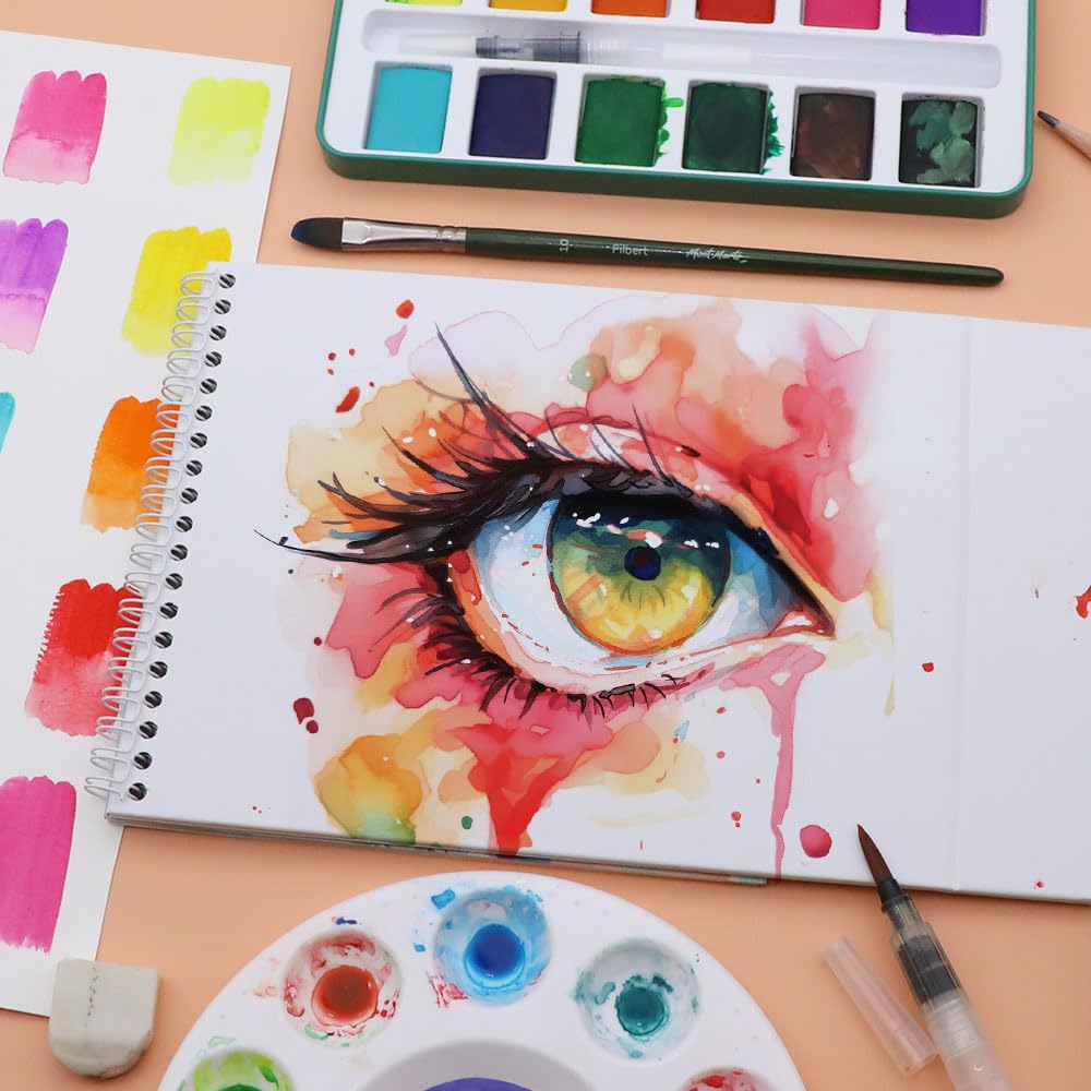 Watercolor Set Full Pan Signature 13pc in Tin, Vibrant, Multi-Color with Translucent Finish, Portable Watercolor Set