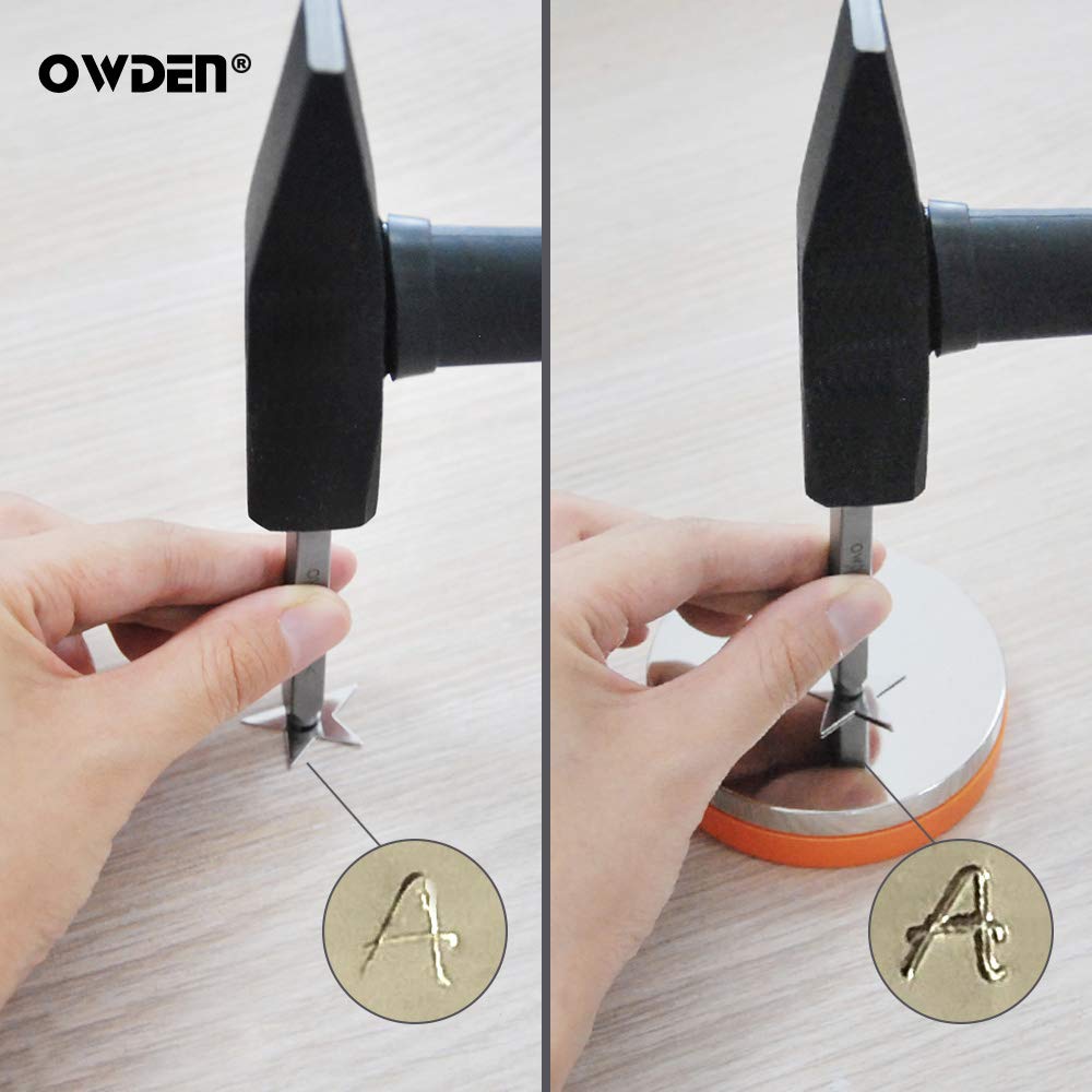 OWDEN Professional Steel Bench Block（No Rebound), Metal Bench Block for Jewelry Stamping Tool,(Diameter: 3 Inches, Height: 3/4 Inch) Steel Part: Mirror Polishing with Chrome Plating.