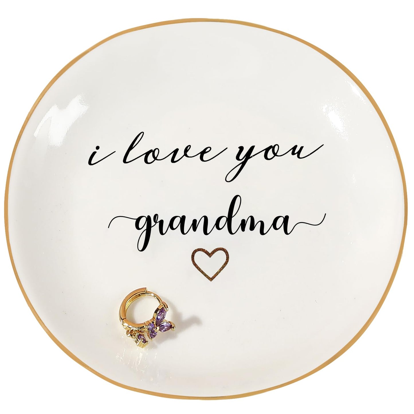PUDDING CABIN Gifts for Grandma Mothers Day Gifts, Ring Dish - I love you, grandma - Birthday Christmas Thanksgiving Gift for Grandmother, Godmother, Gigi, Mimi, Nana Gift