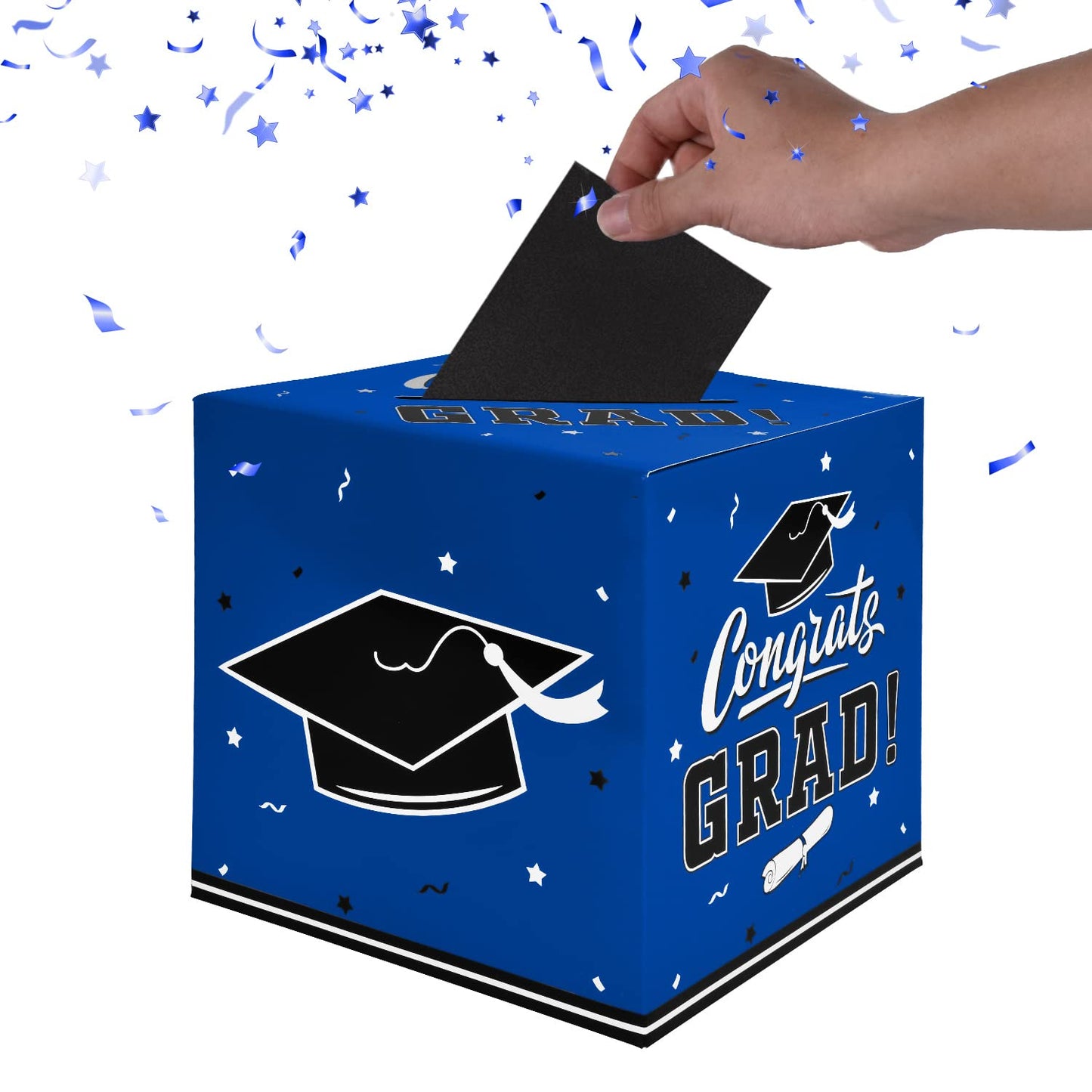 Gatherfun Graduation Decorations 2026 Graduation Box Graduation Card Box for Graduation Gift Graduation Party Favors Decor Party Supplies Blue