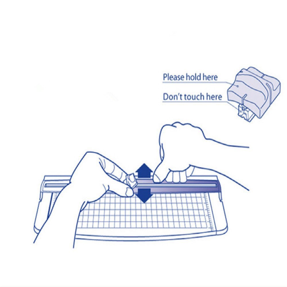 Firbon Blue A4 Paper Cutter Bundle with 5Pcs Refill Blades, 12 Inch Paper Trimmer with Side Ruler for Scrapbooking, Craft, Coupon, Label, Cardstock