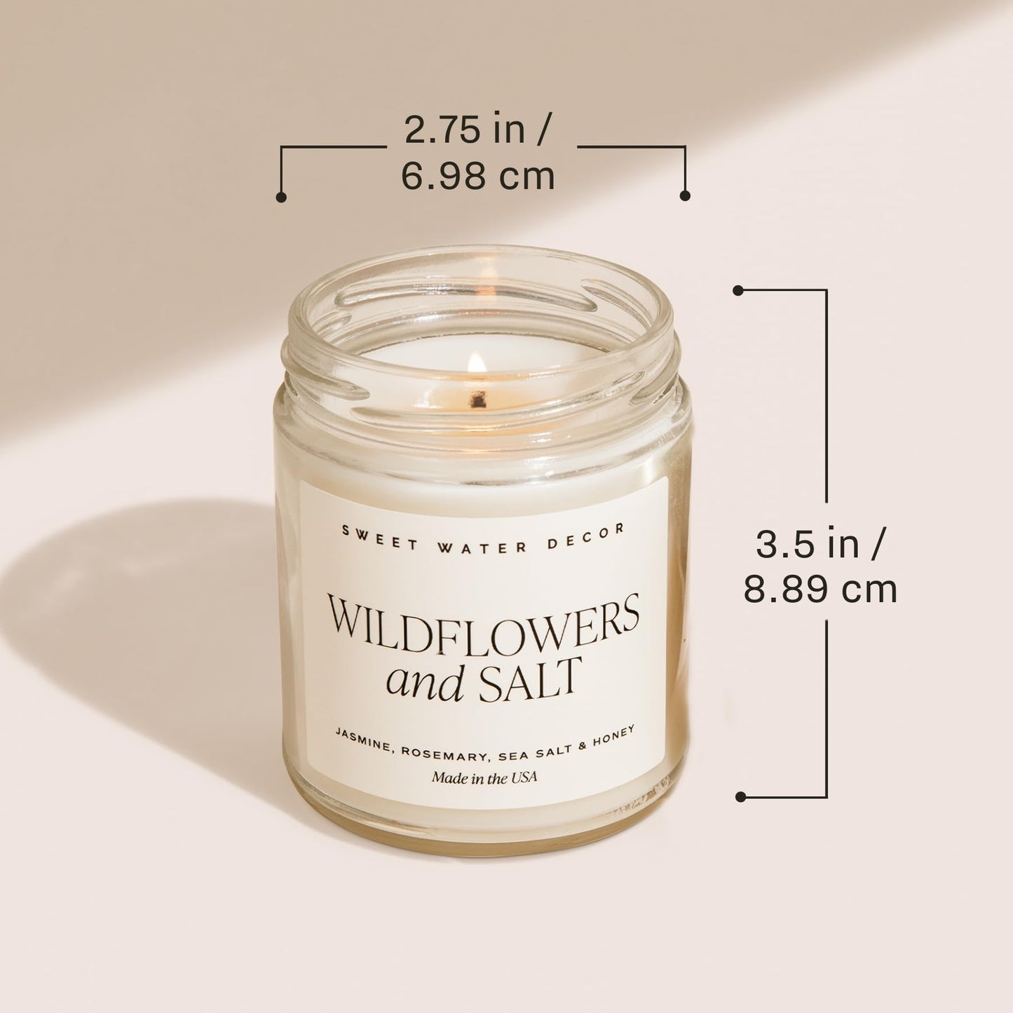 Sweet Water Decor, Best Mom Ever Candle - Sea Salt, Jasmine, Cream, and Wood Scented Soy Wax Candle for Mom - 9oz Clear Jar, 40 Hour Burn Time, Made in the USA