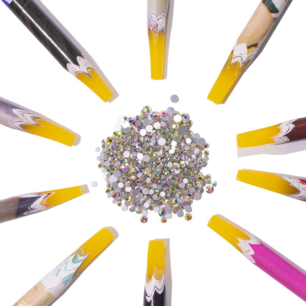 GA&EN Self Adhesive Resin Rhinestones Picker Pencil Nail Art Gem Crystal Pick up Tool Rhinestone Pickup Pen Long 10Pcs