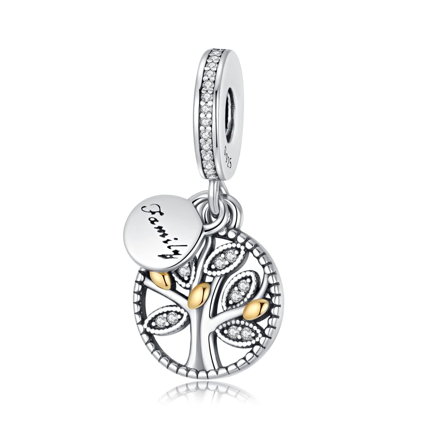 Alstade Family Tree Dangle Charm 925 Sterling Silver Charms fits Bracelets and Necklace Pendant Bead Charms Jewelry Present for Women Family Friends