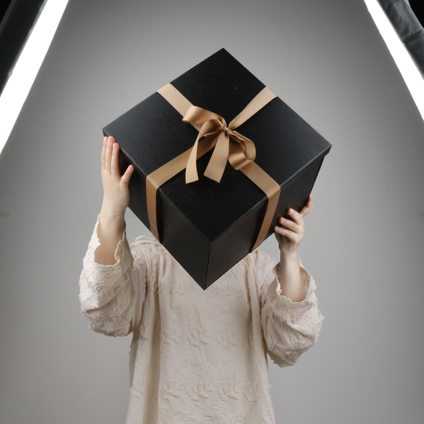 Large Gift Box 12x12x10 Inches,Black Gift Boxes for Presents,Birthday Box,for Packaging,Valentine's Day,Mother's Day,Christmas,Anniversaries,Family or Business.