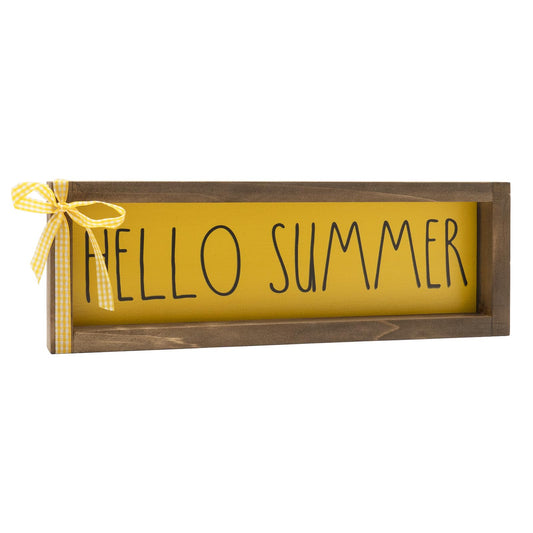 Summer Decorations For Home Hello Summer Wooden Sign Wall Table Centerpieces Shelf Mantle Office Decorative Wood Signage Rustic Farmhouse House Indoor Seasonal Decor