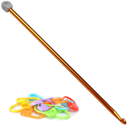 Crochet Hook Tunisian 9.0 mm (Size M), Aeelike Extra Long Afghan Hook Aluminum Colorful for Beginners and Crochet Hooks Lovers,Tunisian Knitting Needles for Crocheting Blankets and Bags