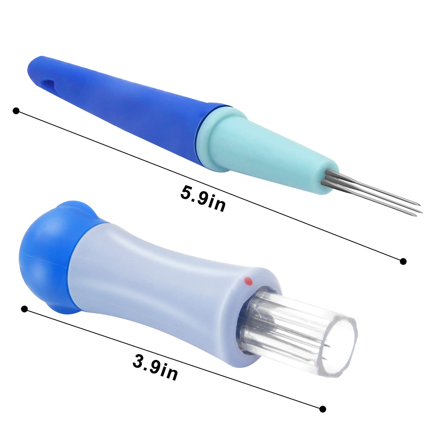 2 Pack Wool Felting Tools - Pen Style with 3 Needles & Punch Style with 7 Barbed Needles for DIY Patchwork & Handicraft