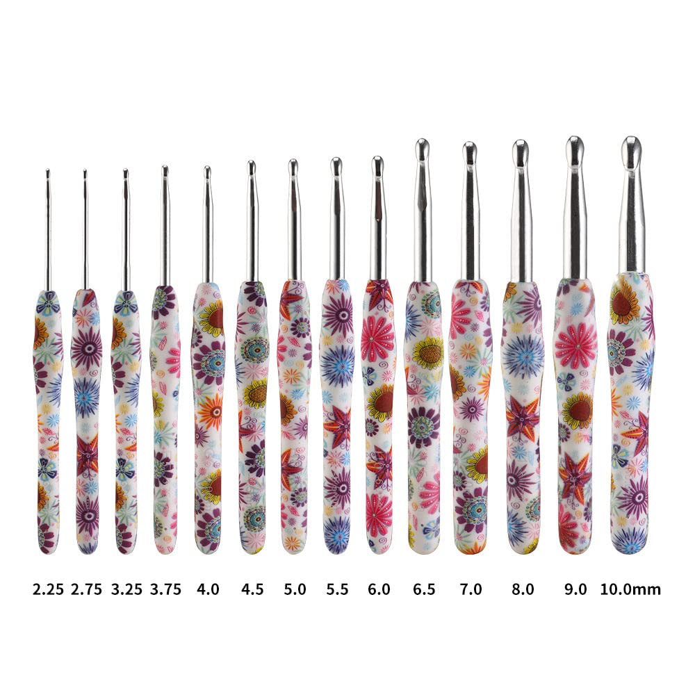10mm Crochet Hook, Ergonomic Handle for Arthritic Hands, Soft Rubber Grip Extra Long  Knitting Needles for Beginners and Knitting Crocheting Yarn (10mm)