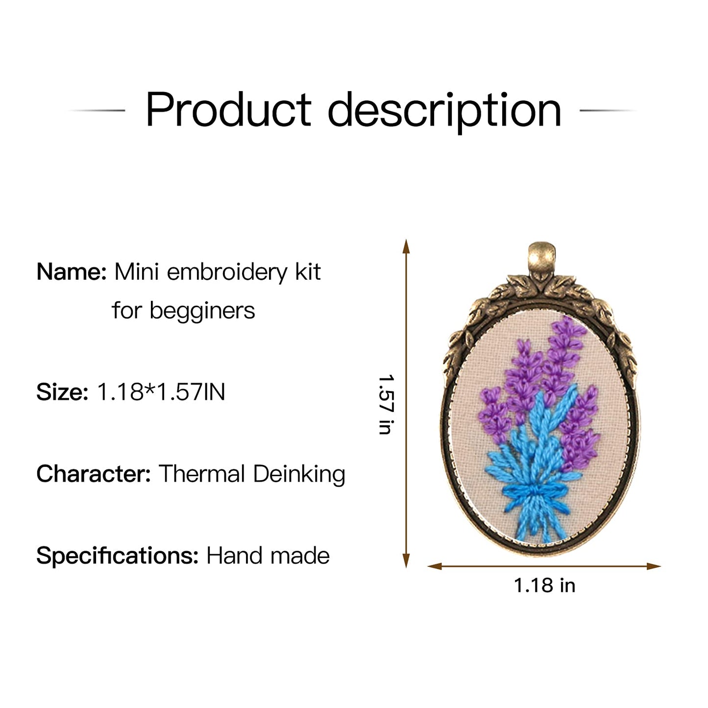 ZOCONE 6 Packs Embroidery Necklace Kits, Embroidery Pendant Kit Mini Cross Stitch Kit with Hoop, Necklace, Pendant, Brooch, Stamped Pattern Cloth, Instructions, etc. Embroidery Kits for Adults