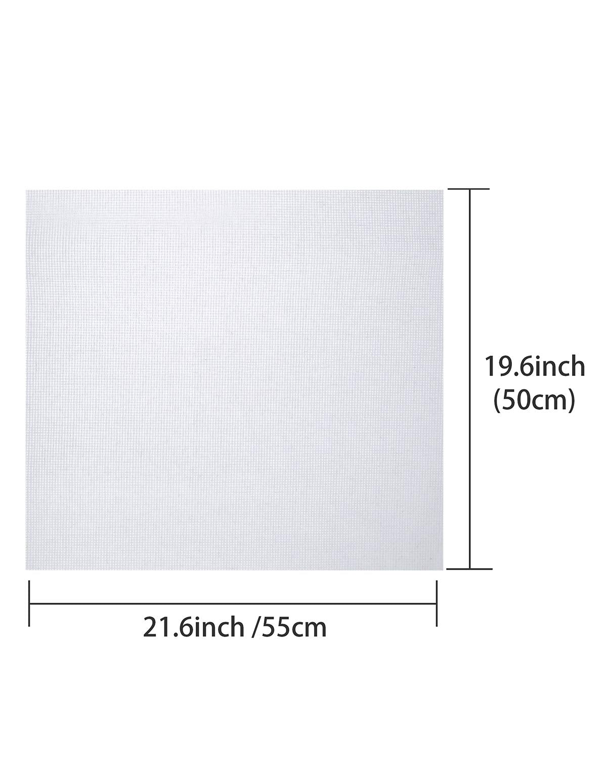 Pllieay 2 Pieces 14 Count Big Size White Aida Cross Stitch Fabric, Classic Reserve Aida Cloth, 19.6 x 21.6 Inch