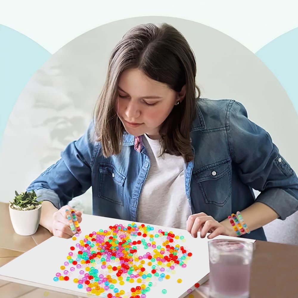 1100pcs Hair Beads,Pony Beads for Bracelets Making,Colorful Beads,4mm Beads,Clear Beads,Tiny Beads,Beads in Bulk,Color Beads for Bracelets,Glitter Beads,Glitter Pony Beads,Crystal Beads Bulk,