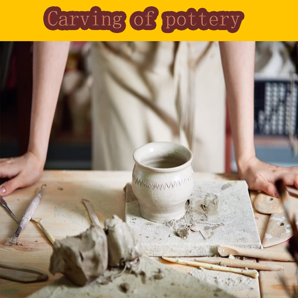 Pottery Clay Sculpting Tools for Polymer, Yagugu 19Pcs Basic Wood Ceramics Carving tool Supplies kit Accessories for Kids, Adults and Artists Modeling Shaping Building for art&craft