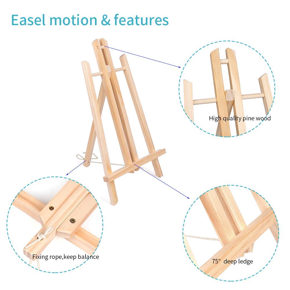 12 inch Tabletop Display Artist Easel Stand, Art Craft Painting Easel, Wooden Easel Apply to Kids Artist Adults Students Classroom Etc.