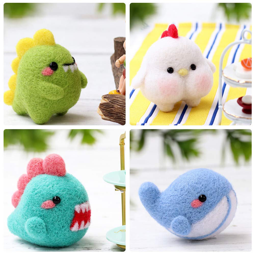 LOKUNN Needle Felting Starter Kit, Complete Needle Felting Tools, Needle Felting Kit with Felting Needles, Instructions, Felting Foam Mat, and Other Tools, for Adults Beginner Supplies DIY Crafts