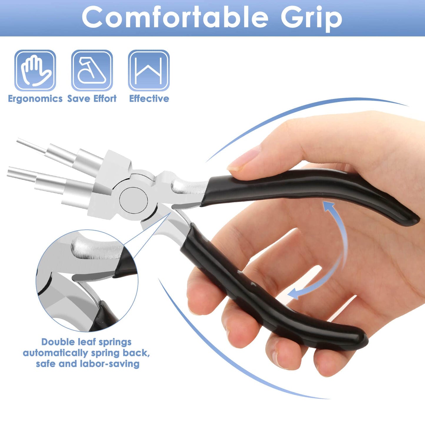Bail Making Pliers, 6 in 1 Round Nose Pliers for Making Jump Rings, Wire Wrapping, Jewelry Making, Loop Making, Forming Bends