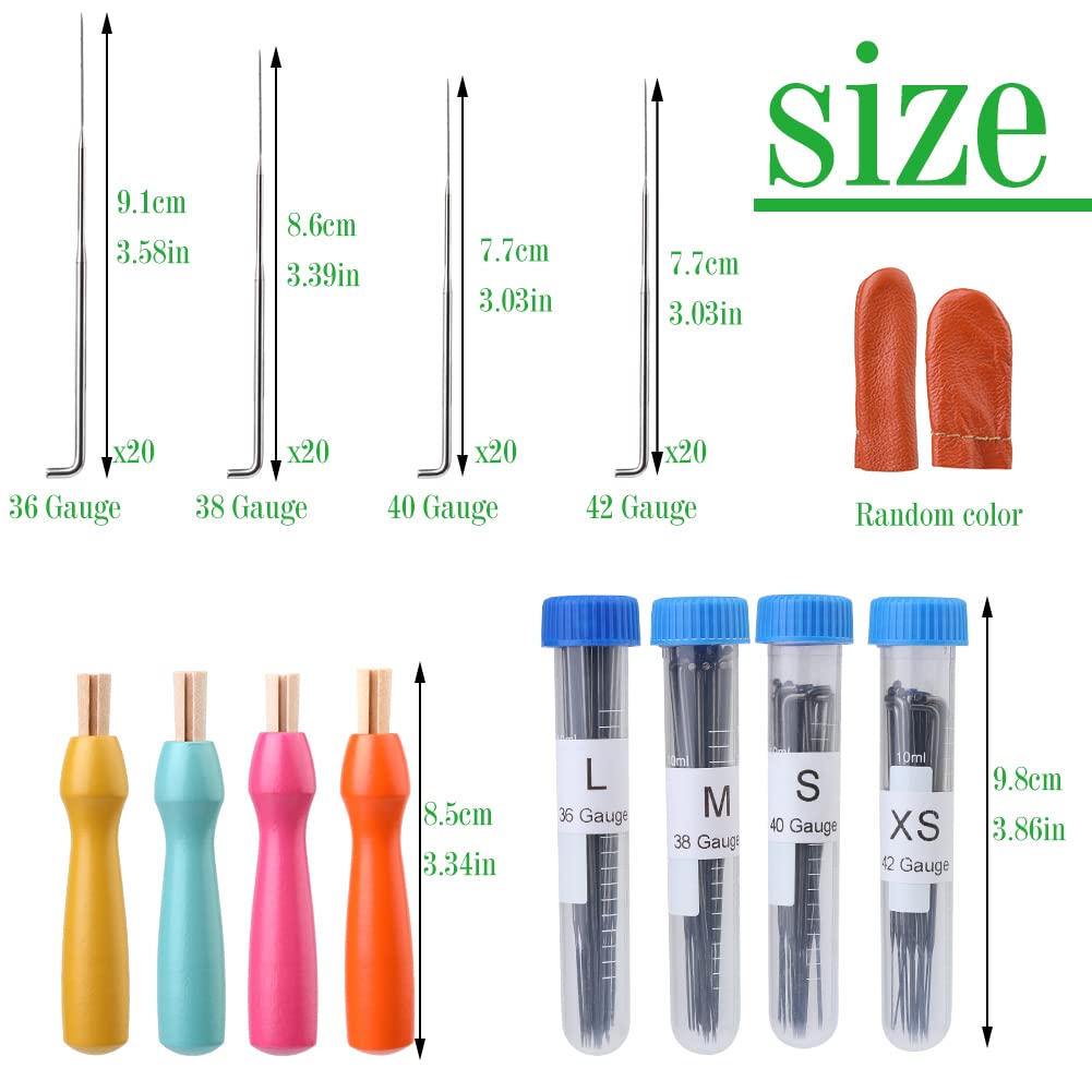 Needle Felting Needles, 4 Sizes Triangle Felting Needles, 80 pcs Felting Needles Set, Needle Felting Supplies, Needle Felting Tools, Needle Felting Kit for Beginners 36/38/40/42 Gauge