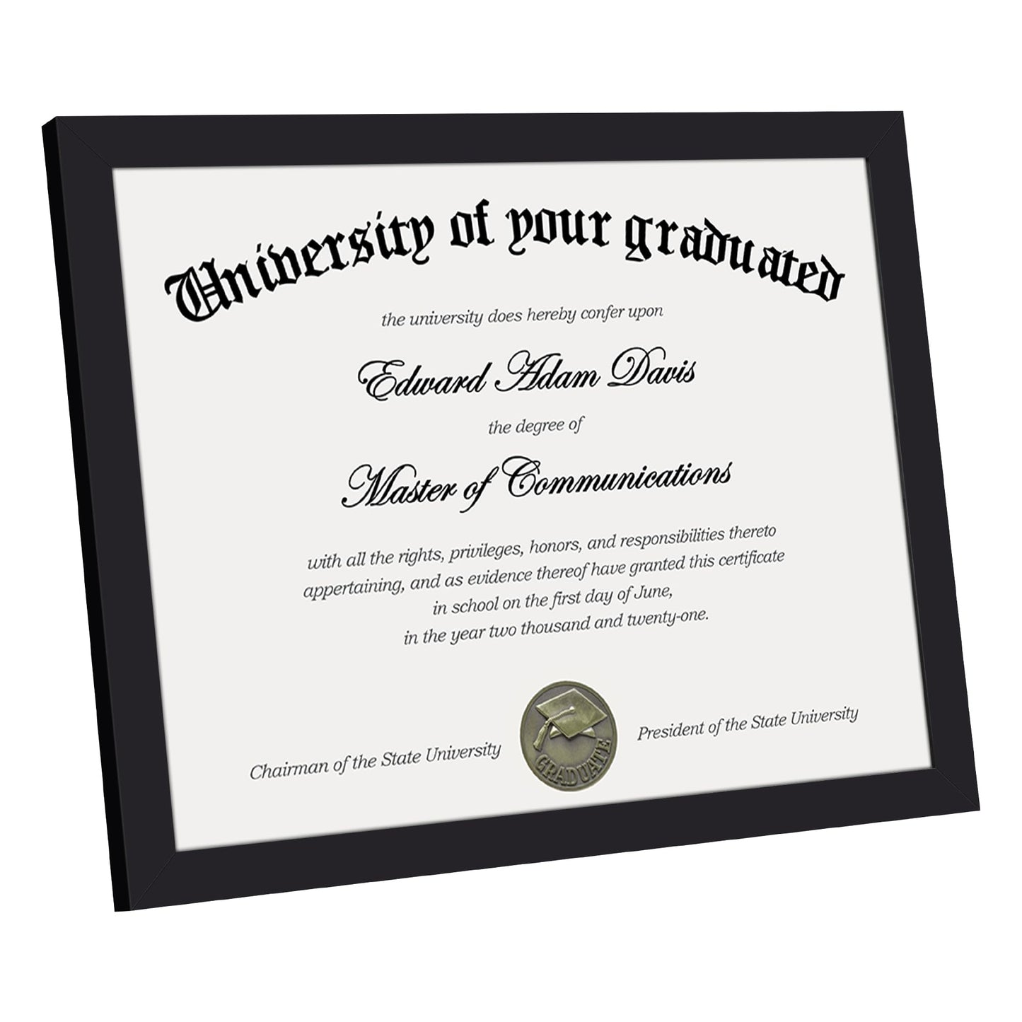 Certificate Frame with Clear Plexiglass, 8.5 by 11 Picture Diploma Document Degree Frames for Wall and Tabletop, Black, 1 Pack