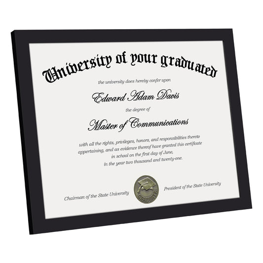 Certificate Frame with Clear Plexiglass, 8.5 by 11 Picture Diploma Document Degree Frames for Wall and Tabletop, Black, 1 Pack