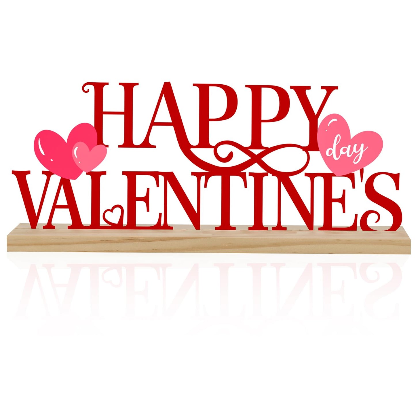 Metal Happy Valentine's Day Sign, Valentines Day Decorations for Home, Party, Shelf, Mantel, Indoor, Valentine Heart Decor, Valentines Day Table Top Decoration (Valentine)