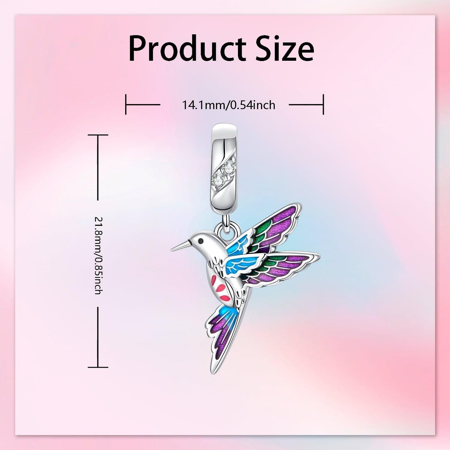 Alstade Kingfisher Charm 925 Sterling Silver Charms fits Bracelets and Necklace Pendant Bead Charms Jewelry Present for Women Family Friends