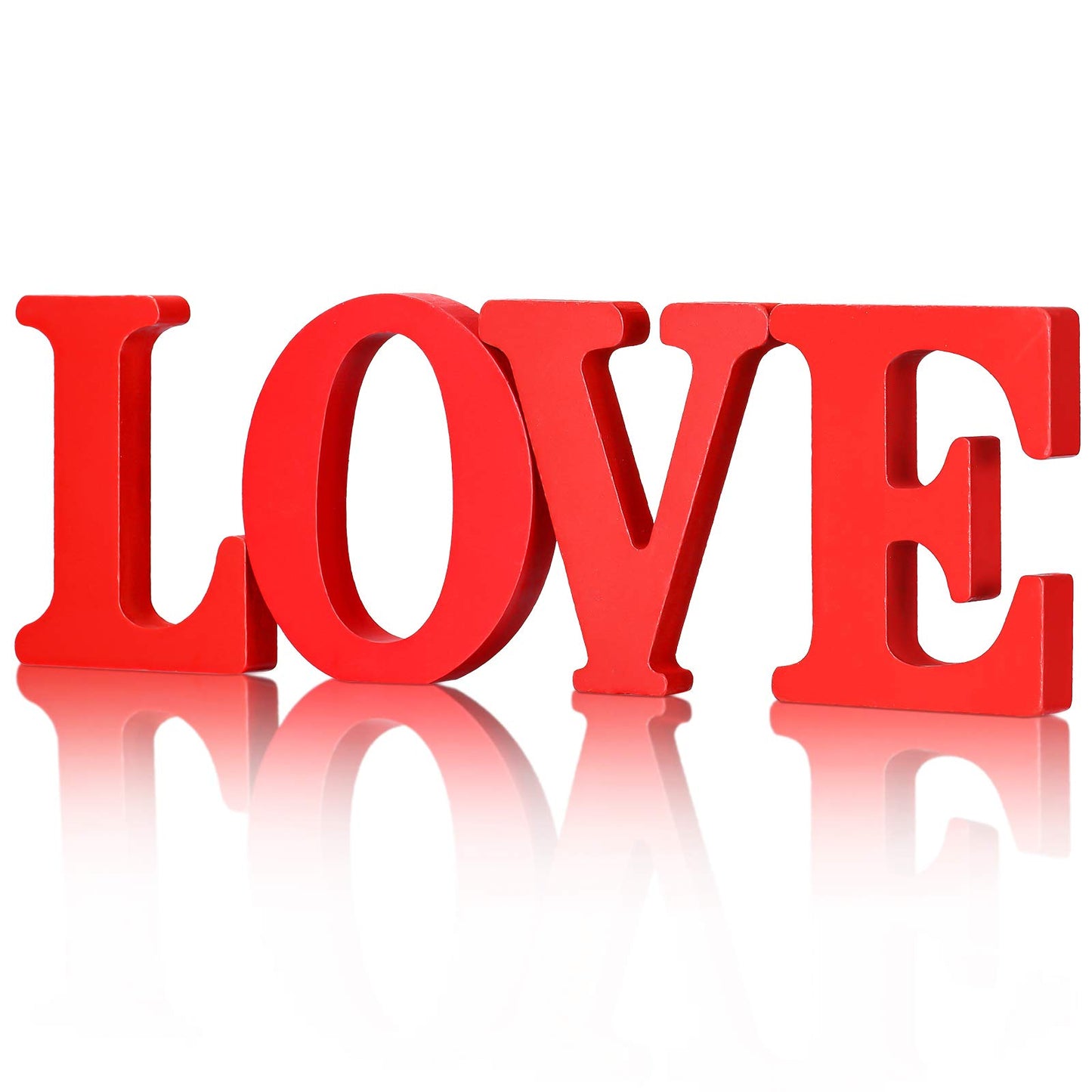 Valentines Day Decorations Love Sign Table Centerpiece Tabletop Sign Wooden Block Cutout Signs for Decoration, Valentine's Day Tiered Tray Decor for Home Wedding Party