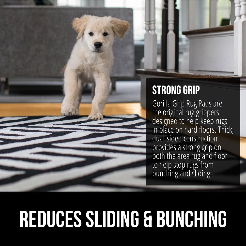 Strong Rug Pad Gripper, 2x4 FT, US Designed, Grips Help Keep Area Rugs Safe and in Place, Slip and Skid Resistant Pads for Hard Floors, Under Carpet Mat Cushion and Hardwood Protection