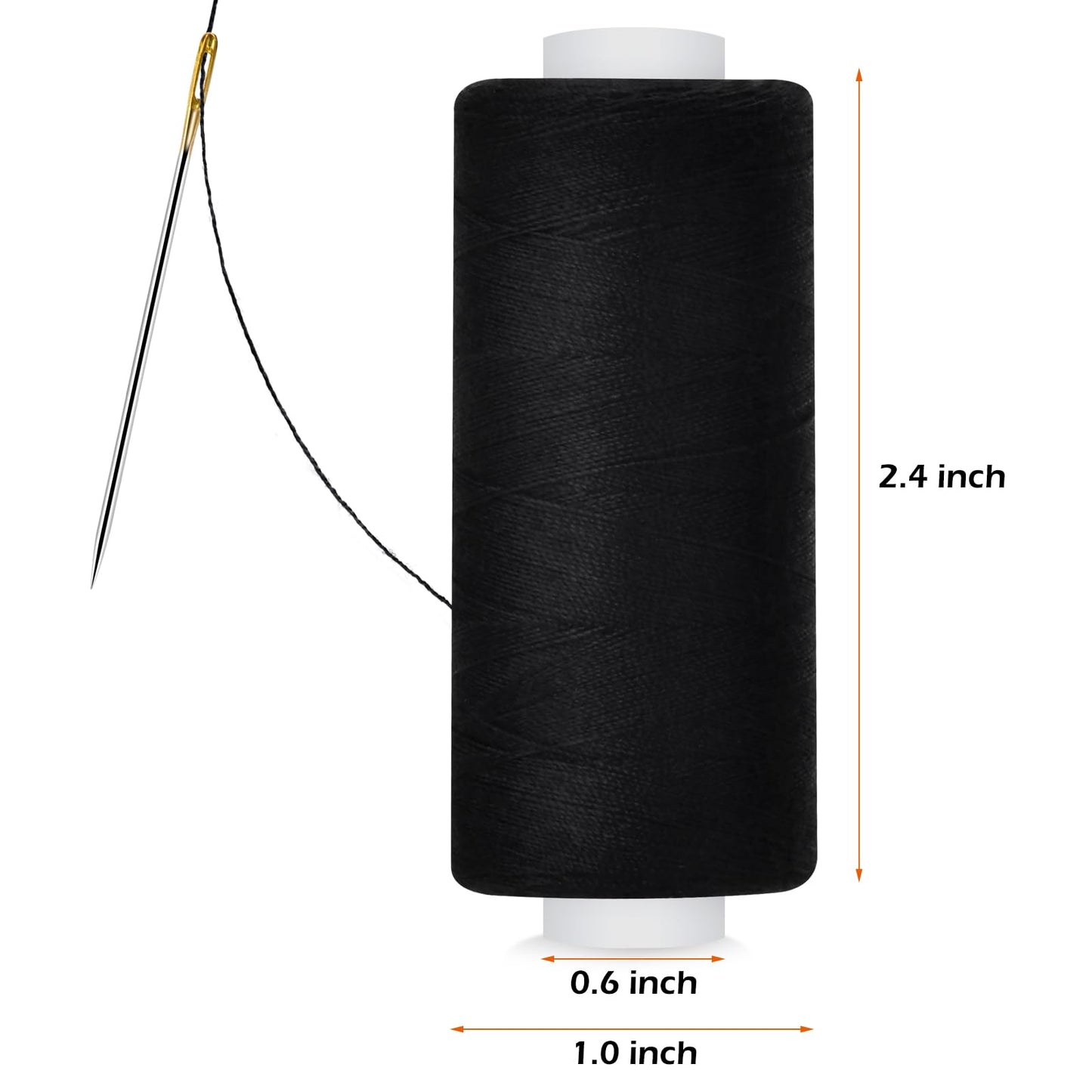 6 Pcs Sewing Thread Kit, 400 Yards Each Spool 402 Polyester Thread with Sewing Needle & Threader, Sewing Threads for Sewing Machine, Hand Stitching, Embroidery
