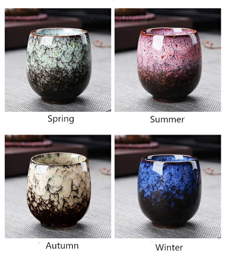 Jianzhan Ceramic Teacup, Kung Fu Tea Set, Coffee cup，Yerba Mate Set Ceramic Mate CupSet of 4 (4 colors)