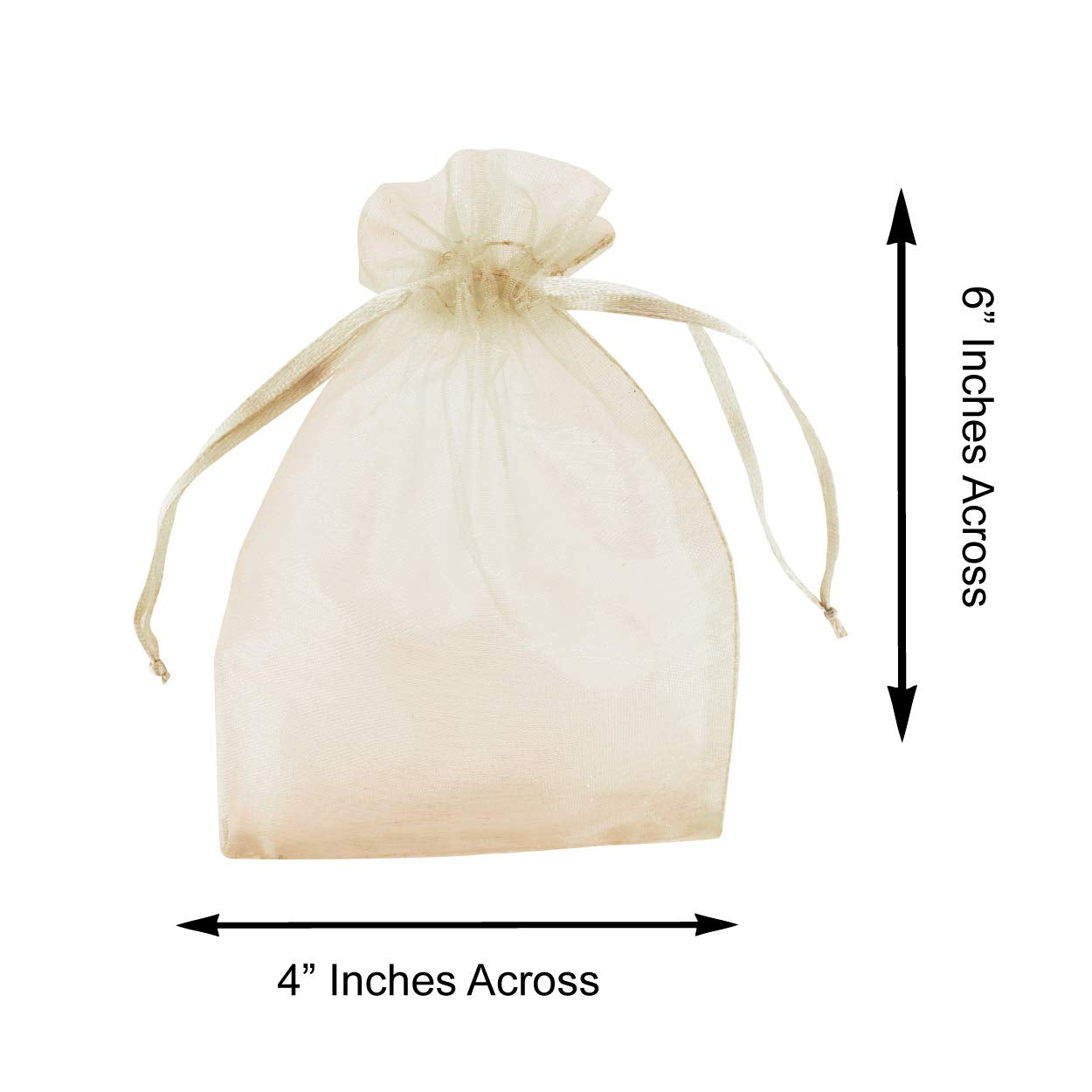 Super Z Outlet 100 Pack 4x6 Inch Mini Sheer Drawstring Organza Transparent Bags Jewelry Sack Pouches for Wedding, Party Decorations, Arts & Crafts Gifts (Ivory)