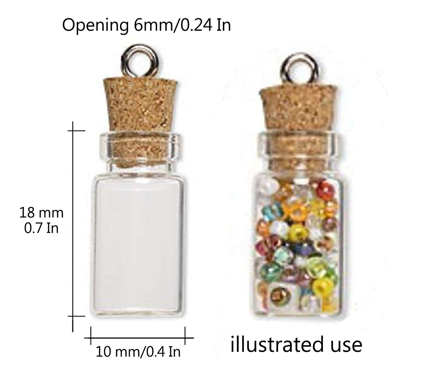 CTKcom 50pcs 0.5ml-extra Mini Tiny Clear Glass Jars Bottles with 50pcs Cork Stoppers and 50pcs Eye Screws, Glass Bottles for Decoration, Arts & Crafts, Projects, Party Favors
