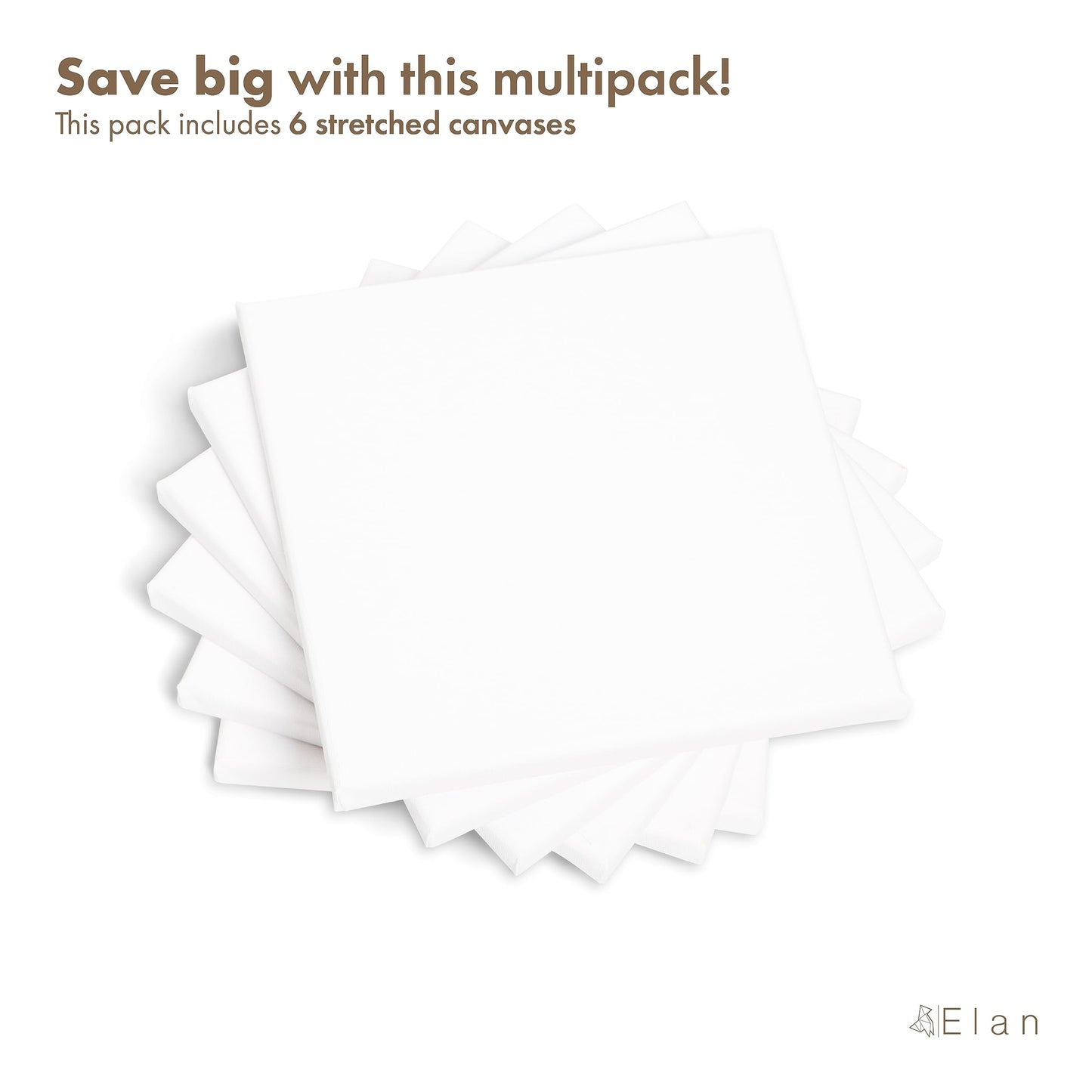 Stretched Canvases 8x8, 6-Pack Canvases for Painting, Painting Canvas Bulk, Stretched Canvas for Adults Blank Canvas for Painting Painting Canvases, Paint Canvases for Painting, Art Canvas