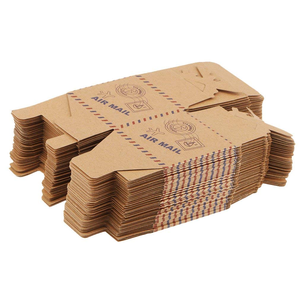 50pcs Travel Theme Airplane Kraft Paper Bag Wedding Favor Paper Bag Sweets Chocolate Candy Boxes Gift Boxes Wedding Birthday Party Favor