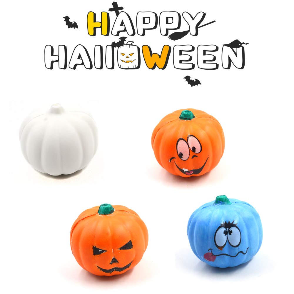 BEIGUO Halloween Crafts Paint Your Own Squishy Pumpkin 6 Pack Slow Rising Pumpkin with Decorating Stickers Kids Crafts for Halloween Thanksgiving Party Favors