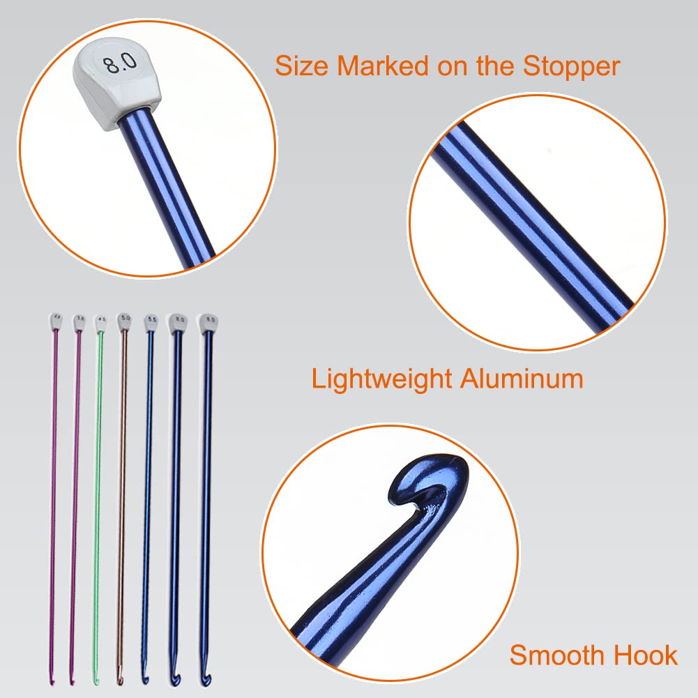 Crochet Hook Tunisian 11.0 mm, Aeelike Extra Long Afghan Hook Aluminum Colorful for Beginners and Crochet Hooks Lovers