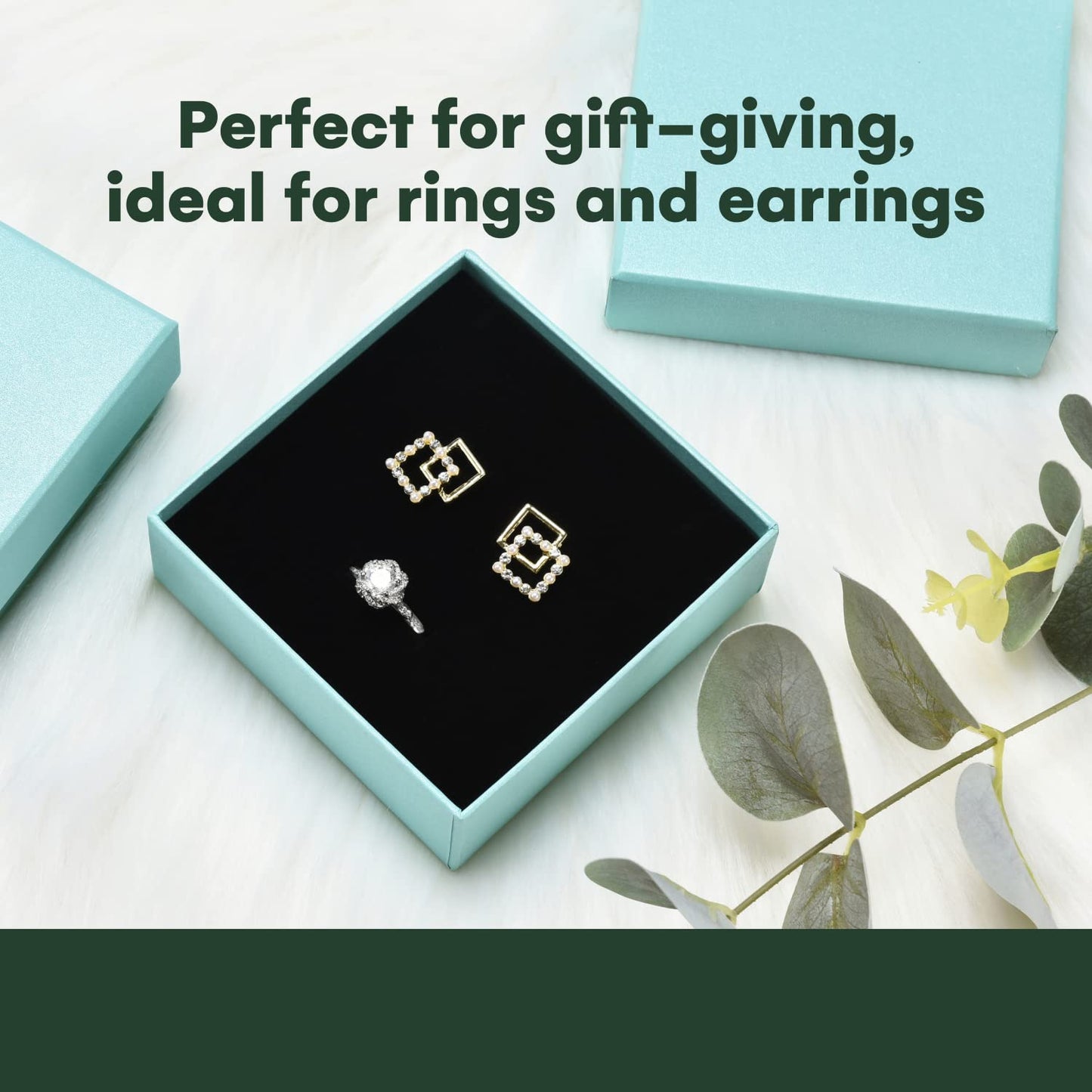 Dawhud Direct Jewelry Box Gift (6 pack) - Small Cardboard Jewelry Boxes Packaging For Earring, Bracelet, Necklace, Watches, Keychain Box, Cards, Letters - Small Gift Boxes With Lids - Blue Bulk Set