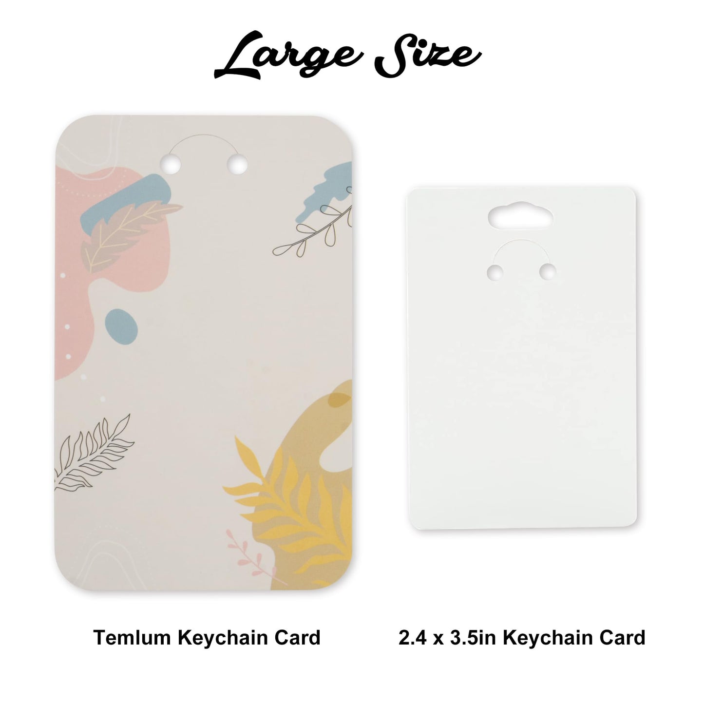 Temlum 100 Pcs Keychain Display Cards with Self-Sealing Bags, 3'' x 4.7'' Keychain Cards Holder for Display Keyring Cards Jewelry Packaging Supplies (Plant)