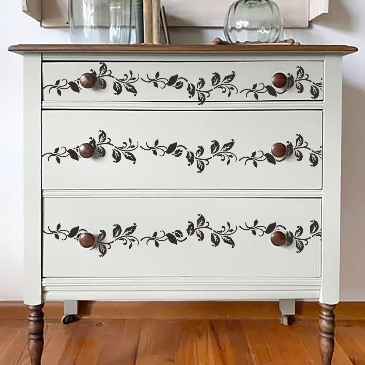 Leaf Stencils Vine Stencil Leaves Floral Stencils Reusable DIY Crafts Drawing Templates for Painting on Wood Wall Canvas Furniture