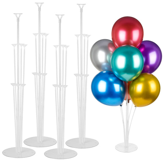 Voircoloria 4 Sets Balloon Stand Kits, Balloon Sticks Holder with Base for Table Graduation Birthday Baby Shower Gender Reveal Party Decorations