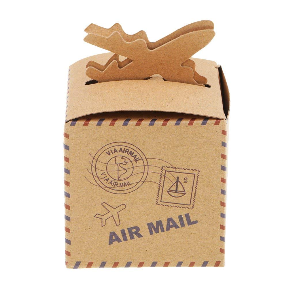 50pcs Travel Theme Airplane Kraft Paper Bag Wedding Favor Paper Bag Sweets Chocolate Candy Boxes Gift Boxes Wedding Birthday Party Favor