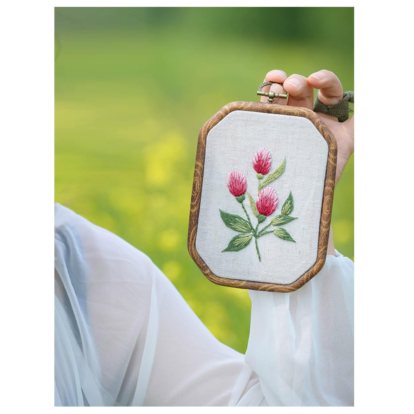 Maydear 3 Pack Embroidery Starter Kit with Pattern, Stamped Cross Stitch Kits for Beginners Adults with Embroidery Hoop and Instructions, Hand Embroidery Kit (B Set Embroidery Starter Kit)