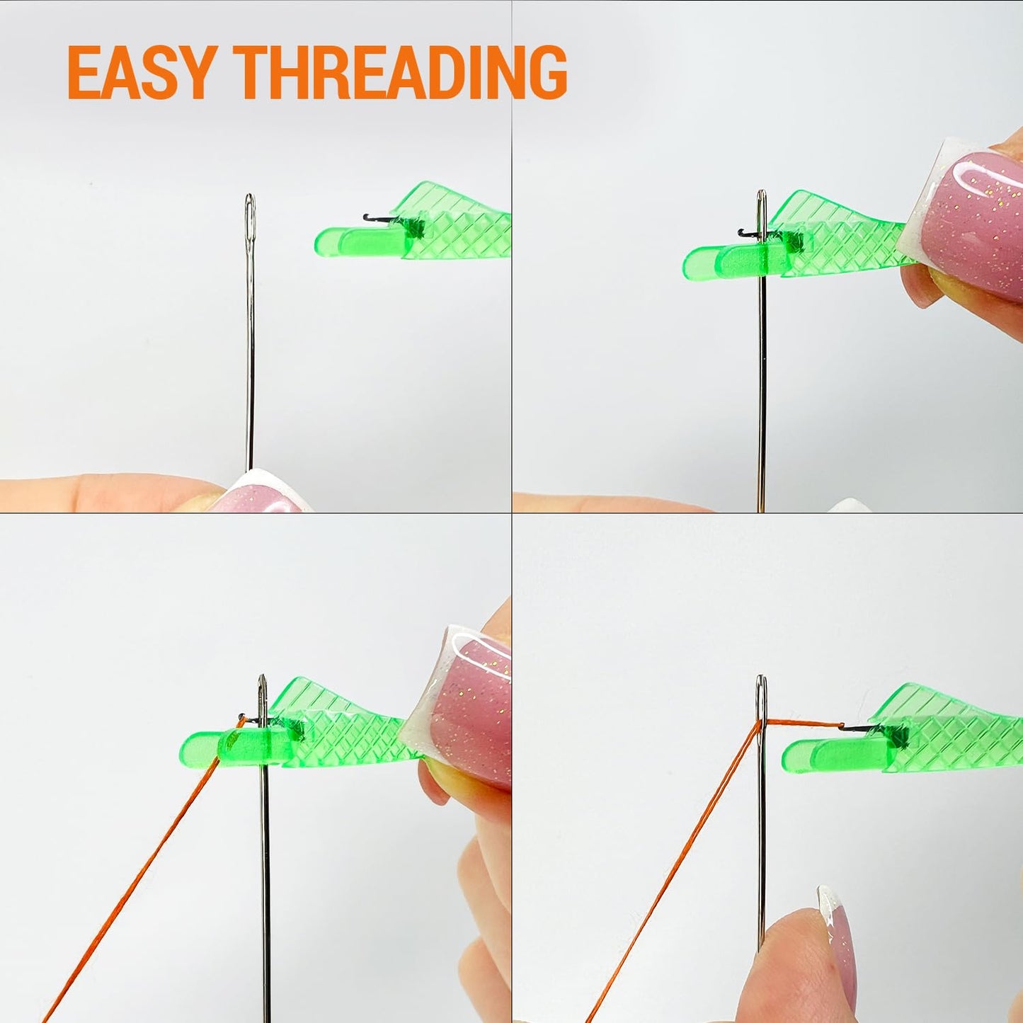 10 pcs Needle Threader Set: Fish Type for Sewing Machines (Compatible Only with Side-Threading Machine Needles) & Simple Hand Sewing Threaders