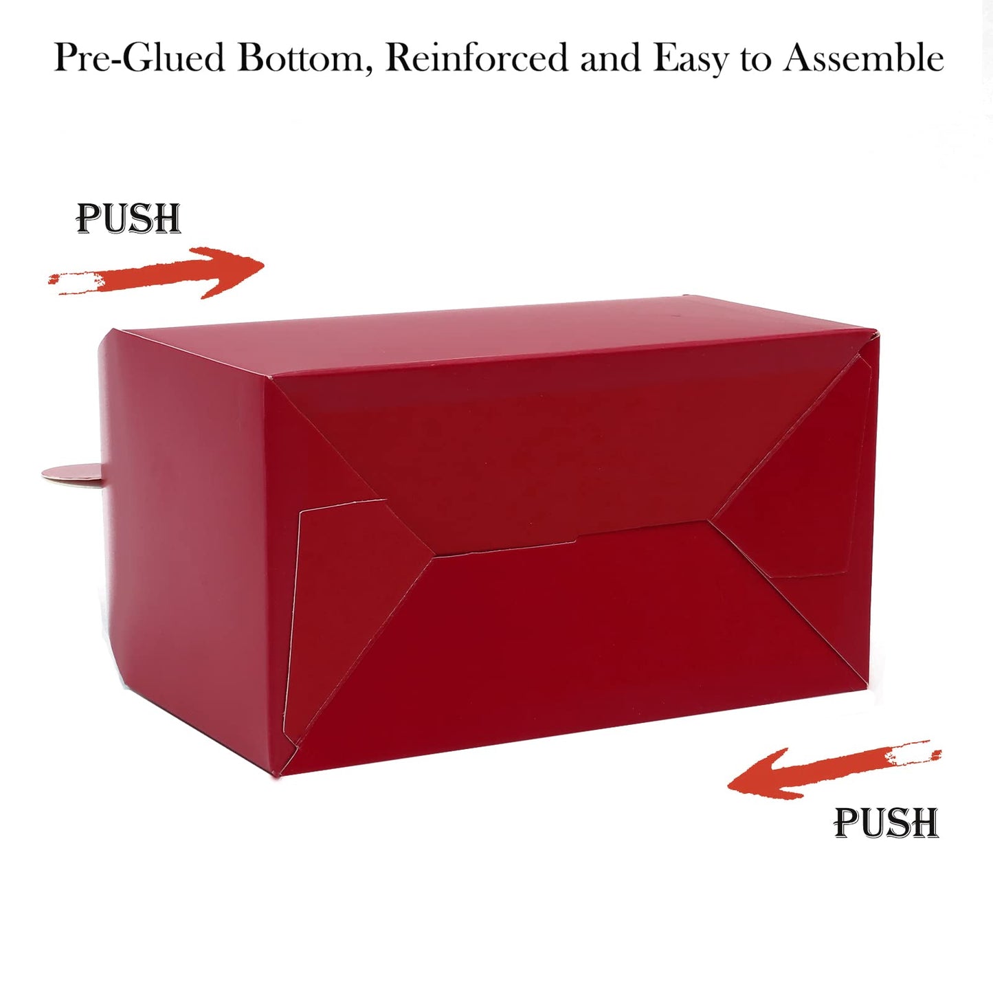 Oletx 30Pcs Dark Red Party Favor Gift Box, Gable Box,Cardboard Treat Box, Goodie Candy Box. Perfect for Birthday Babyshower or Any Fun Red Theme Party