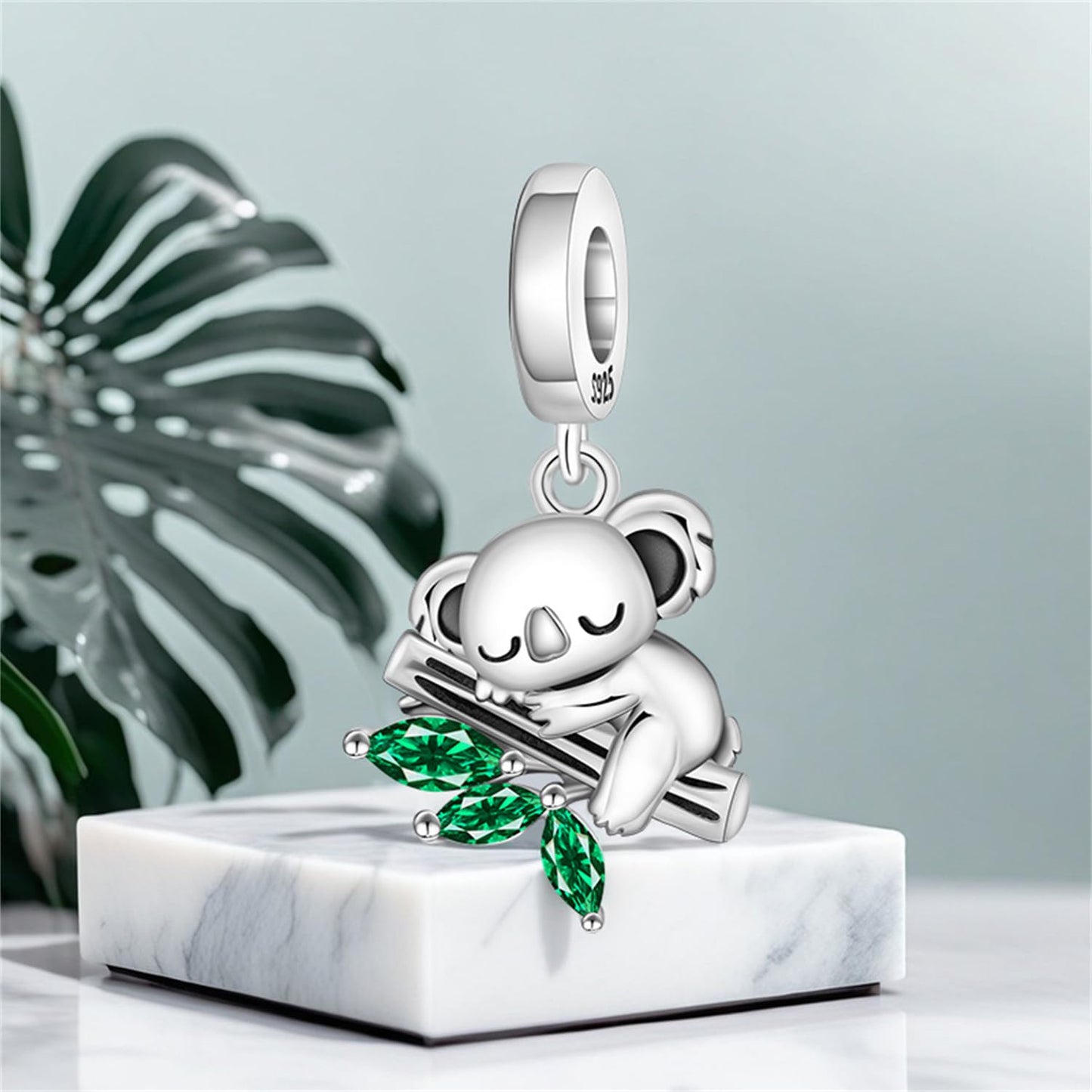NUJIFFY 925 Sterling Silver Charms Beads for Bracelets Necklaces, Airplane Passport Sister Heart Coffee Music Book Travel Pendant, Pink Color Cute Animal Jewelry Graduation Birth Gifts for Women Men (Koala Charms)
