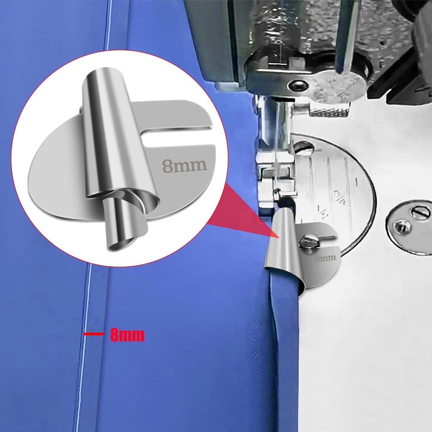 Universal Sewing Rolled Hemmer Foot 4PCS Rolled Hem Presser Foot 7/8/9/10mm Wide Rolling Hem Foot Sewing Machine Presser Feet Hemmer Home Industrial Curved Scroll Hemming Feet