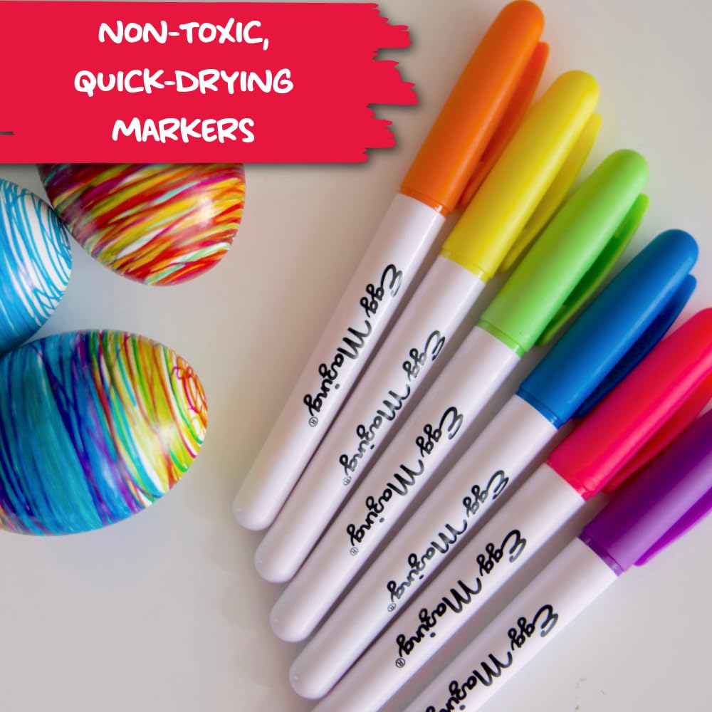 Easter Egg Mini Decorator Kit Arts and Crafts Set - Includes Egg Decorating Spinner and 6 Markers - Ages 3 and Up [Packaging May Vary]