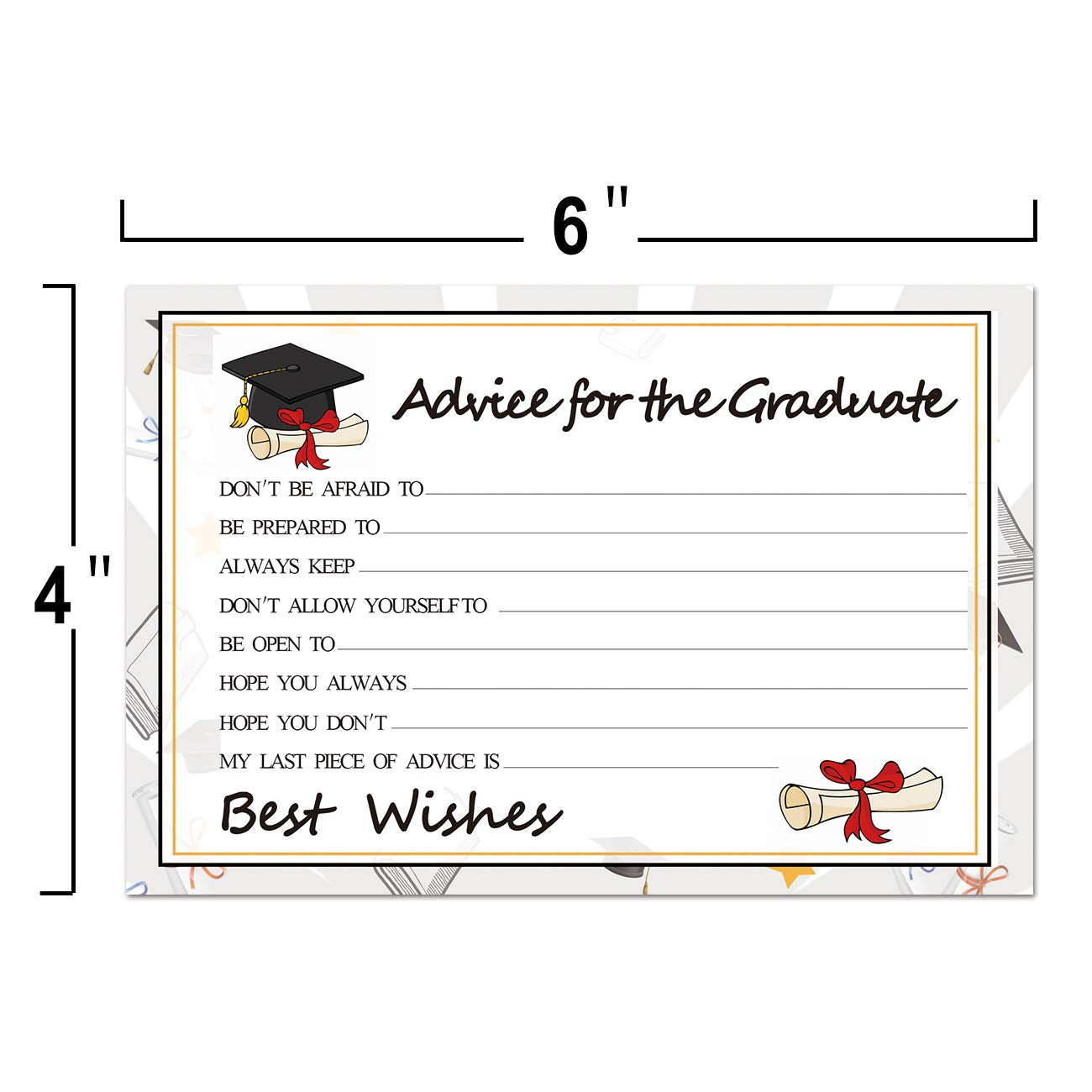 Graduation Wish Cards - 50PCs High School or College Graduation Advice Cards Supplies 2026 Decorations Grad Celebration Party Supplies for High School/College/Senior School